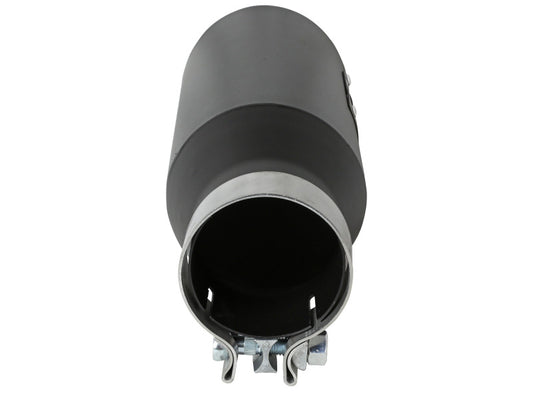 aFe MACH Force-Xp 304 Stainless Steel Clamp-on Exhaust Tip Black 3in Inletx4-1/2in Outletx12in L