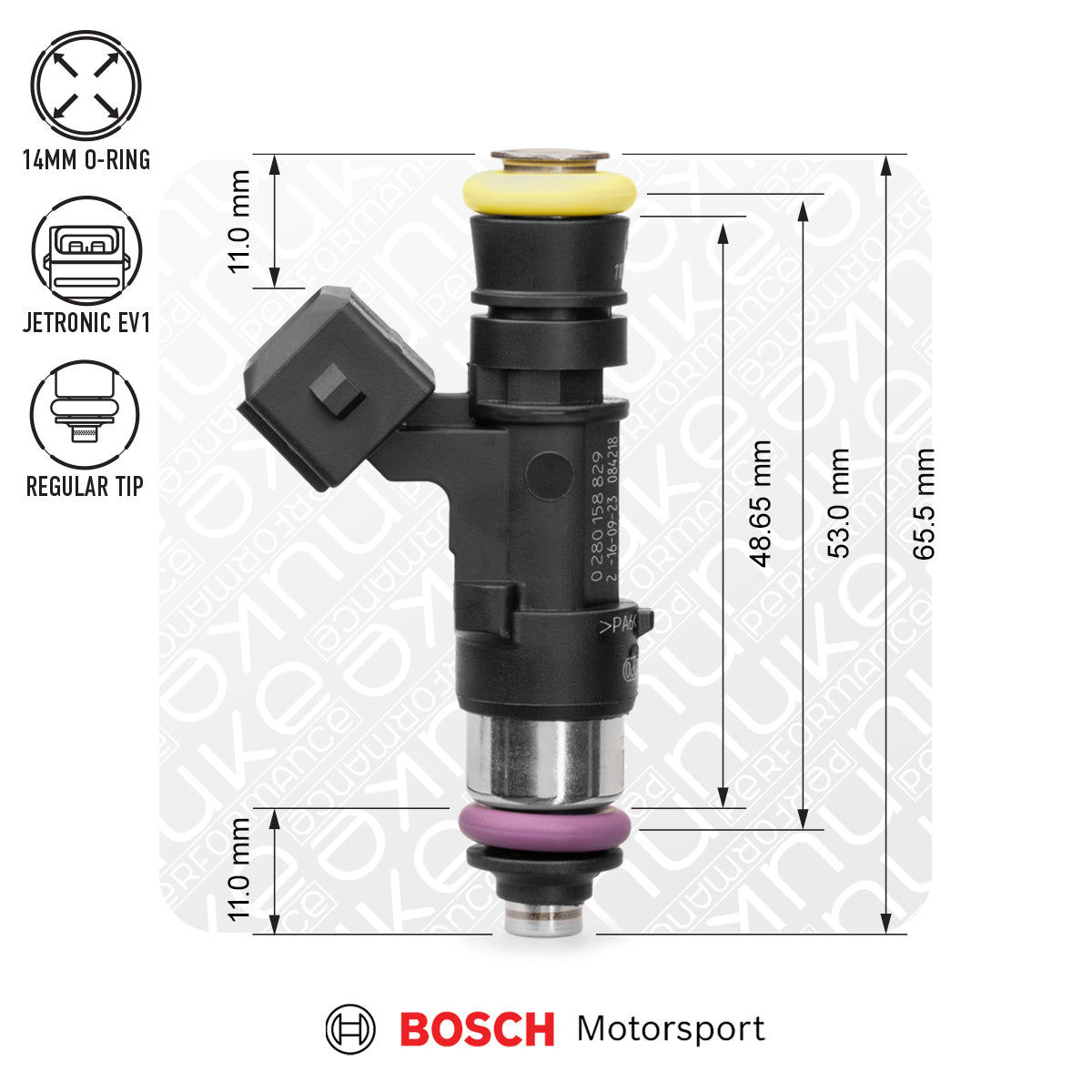 Nuke Performance - Bosch injector 2200cc NGI2, 53mm (EV14S), 4pcs flow matched