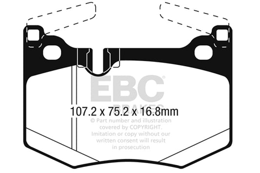 EBC 15-17 Lexus RC F / 16-18 Lexus GS F Yellowstuff Rear Brake Pads