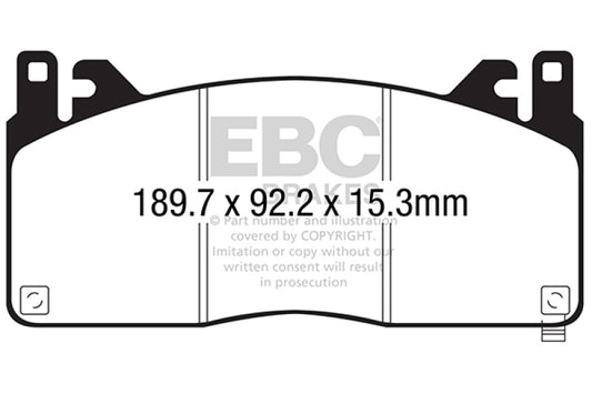 EBC 15-17 Ford Mustang Shelby GT350/GT350R Yellowstuff Front Brake Pads
