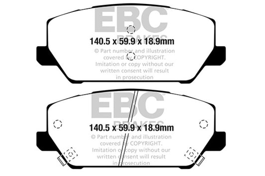 EBC 2019+ Hyundai Veloster Turbo N (2nd Gen) 2.0L Ultimax Front Brake Pads