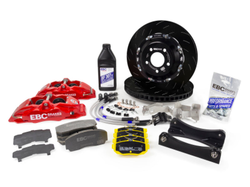 EBC Racing 09-18 Audi A6 2.0T Red Apollo-6 Calipers 380mm Rotors Front Big Brake Kit