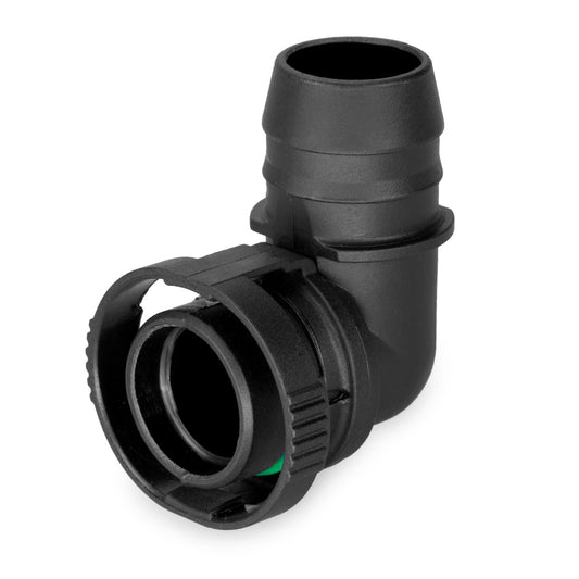 Nuke Performance - BQL 22 Male to Convoluted hose, 90 Degree