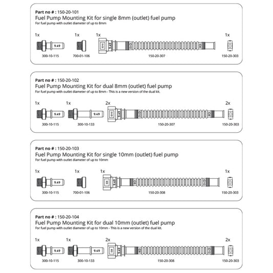 Nuke Performance In-tank Fuel Pump Mounting Kit - Single & Dual Fuel Pumps