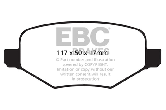 EBC 11-14 Ford Edge 2.0 Turbo Ultimax2 Rear Brake Pads