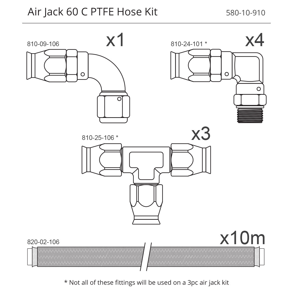 Nuke Performance - Air Jack PTFE Hose Kit
