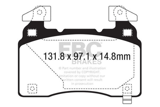 EBC 12+ Tesla Model S Electric Greenstuff Front Brake Pads