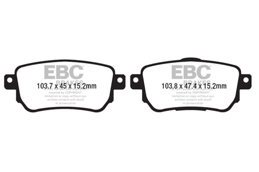 EBC 2018+ Nissan Leaf Electric (w/283mm Front Rotors) Rear Ultimax Brake Pads