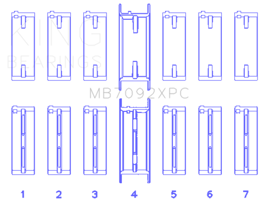 King Engine Bearings Nissan RB26DETT 24V Coated Performance Main Bearing Set - Size STD