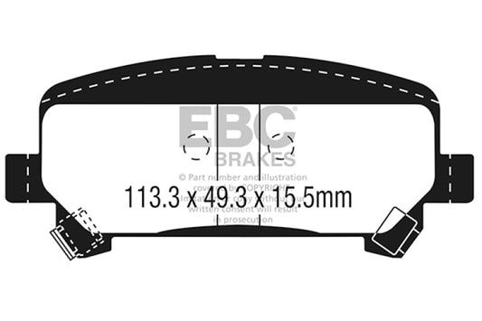 EBC 15+ Chevrolet Colorado 2.5 Ultimax2 Rear Brake Pads
