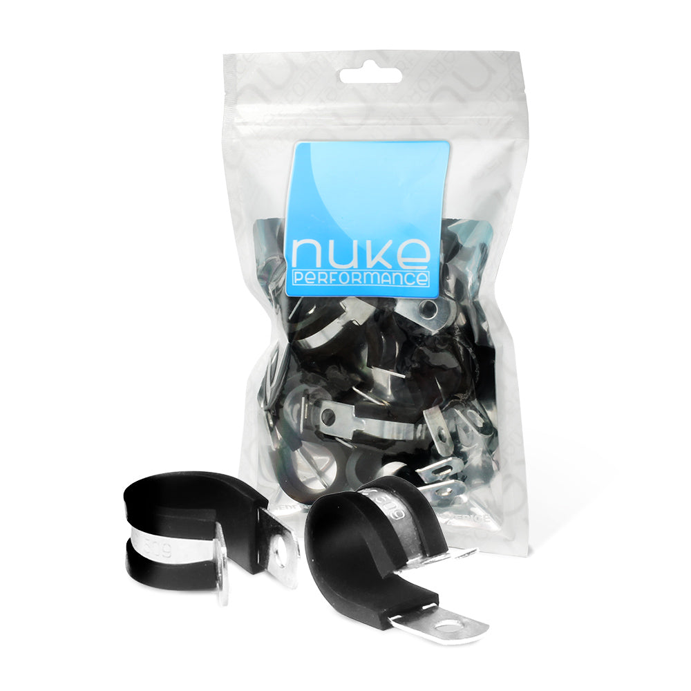 Nuke Performance - Stainless Steel P-Clamp for AN-6 AN fuel hose 10pcs
