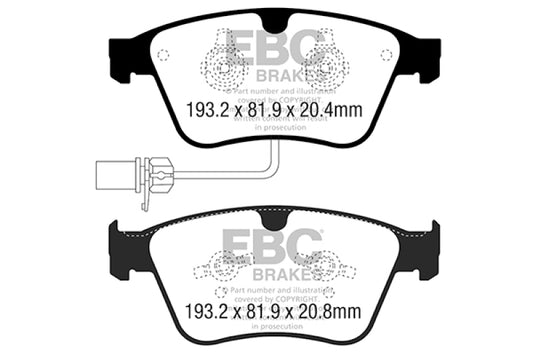 EBC 13-18 Bentley Continental 4.4TT Yellowstuff Front Brake Pads