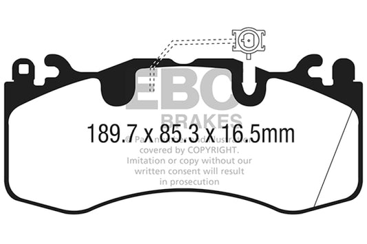 EBC 2016+ Maserati Levante 3.0TT (424) Yellowstuff Front Brake Pads