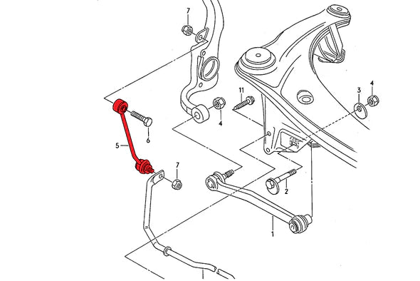 Verkline Rear Sway Bar End Links - Audi B5 A4 S4 RS4 & B4 S2 RS2