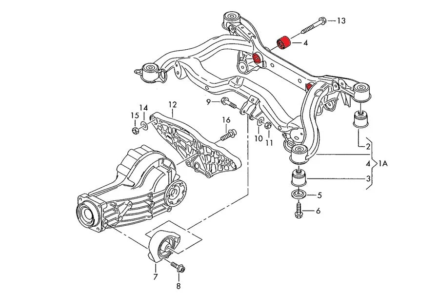 Verkline Rear Diff Rear Mounting Sleeves (pair) - Audi B6/B7