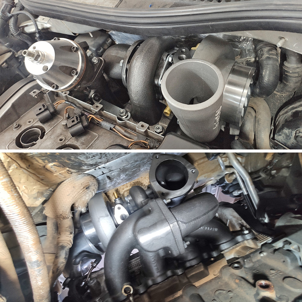 VW MKIV GTI T3 Twin Scroll Top Mount Turbo Manifold V-Band - EVOLUTION
