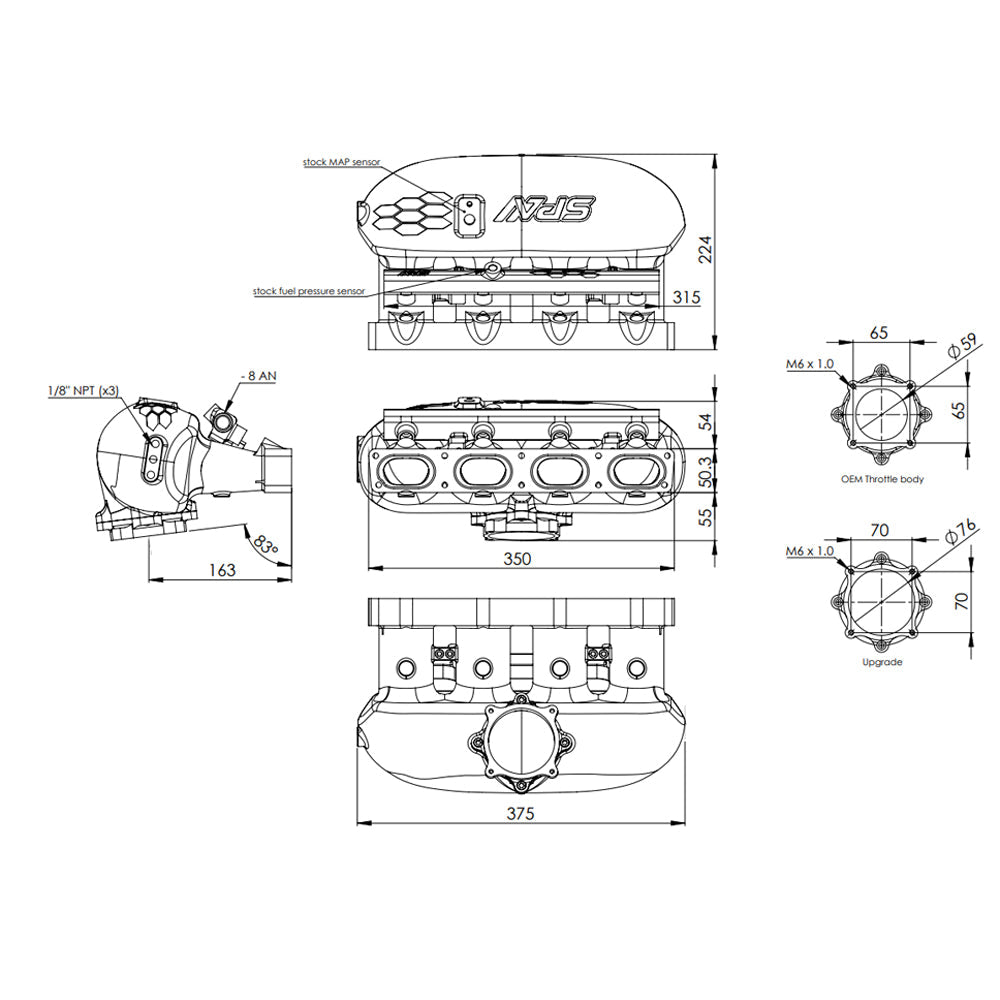 NEW! VW/AUDI EA888 GEN 3 2.0T TSI/FSI ALUMINUM INTAKE MANIFOLD - UPGRADE 74MM THROTTLE - PRE SALE