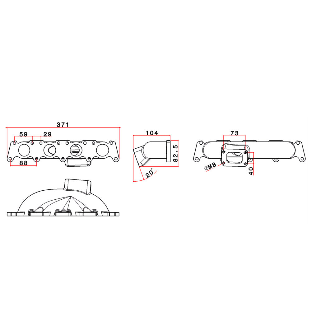 VW / AUDI B5 1.8L 20v T25 Longitudinal Turbo Manifold