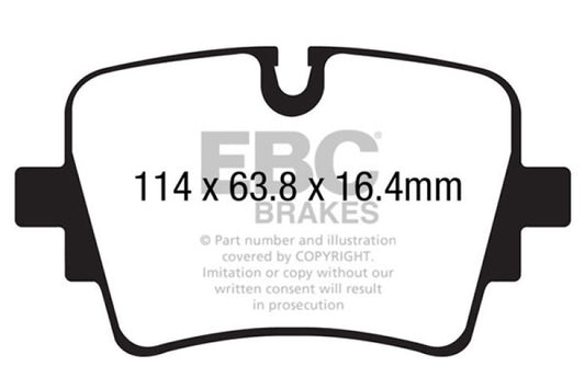 EBC 14+ Jaguar F-Type (Cast Iron Rotors Only) 5.0 Supercharged (490) Redstuff Rear Brake Pads