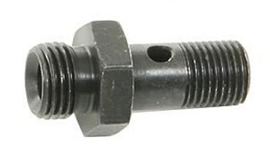 AEM High Volume Fuel Rail Banjo Fitting w/ Hole - Male -6AN ORB thread (9/16in -18)