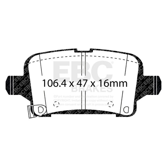 EBC 2018+ Buick Regal Sportback 2.0T 2WD Redstuff Rear Brake Pads