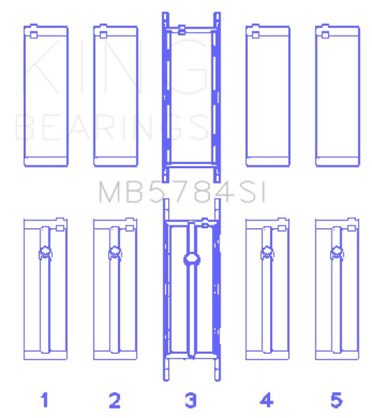 King Engine Bearings BMW N20B20 Main Bearing Set - Size +0.50mm