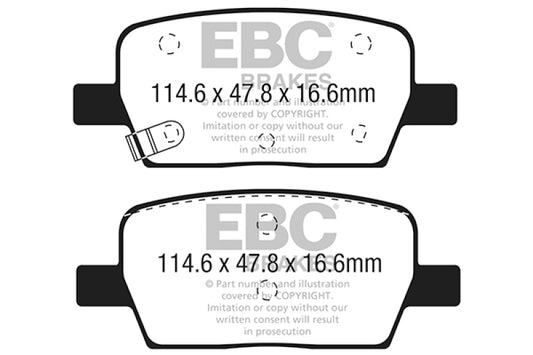 EBC 2015+ Chevrolet Camaro 3.6L (w/Brembo Brakes) Bluestuff Rear Brake Pads