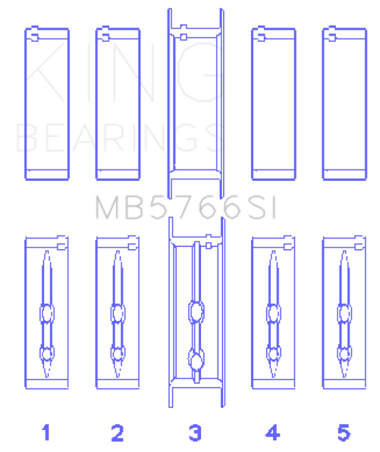 King Engine Bearings GM LS1/2/4/6 (Housing Bore +.010) (Size STD) Main Bearing Set