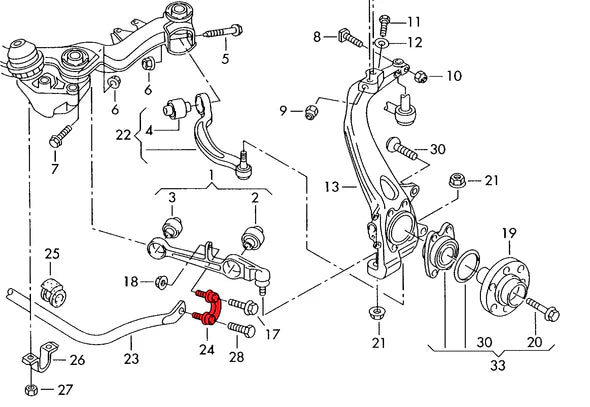 Verkline Front Sway Bar End Links - Audi B5 A4 S4 RS4 & C5 A6 S6 RS6