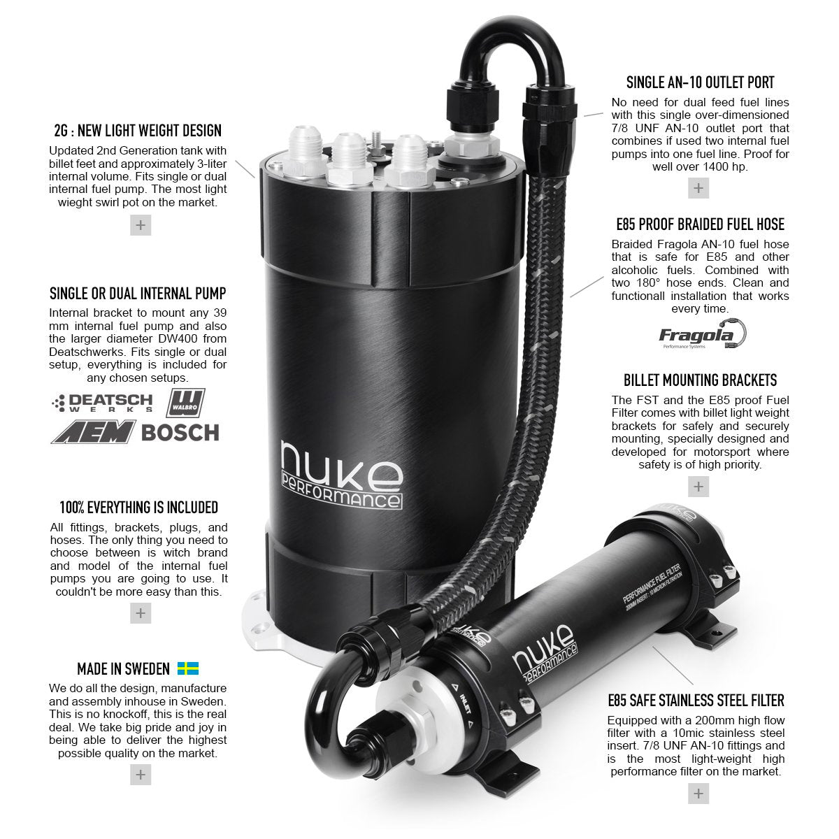 Nuke Performance - 2G Fuel Surge Tank Kit for internal fuel pumps