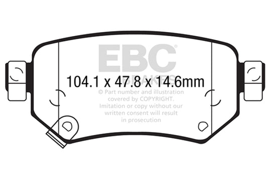 EBC 2016+ Mazda 6 2.5L Yellowstuff Rear Brake Pads