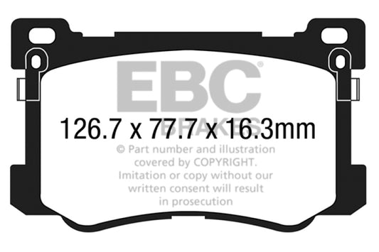 EBC 15+ Hyundai Genesis 3.8 Ultimax2 Front Brake Pads