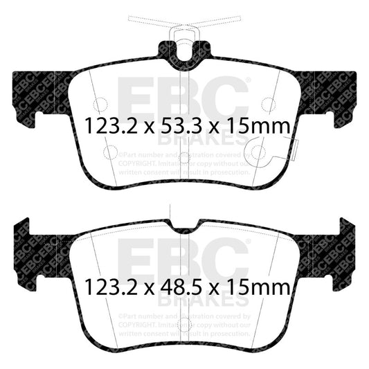 EBC 2013+ Lincoln MKZ 2.0L Hybrid Redstuff Rear Brake Pads