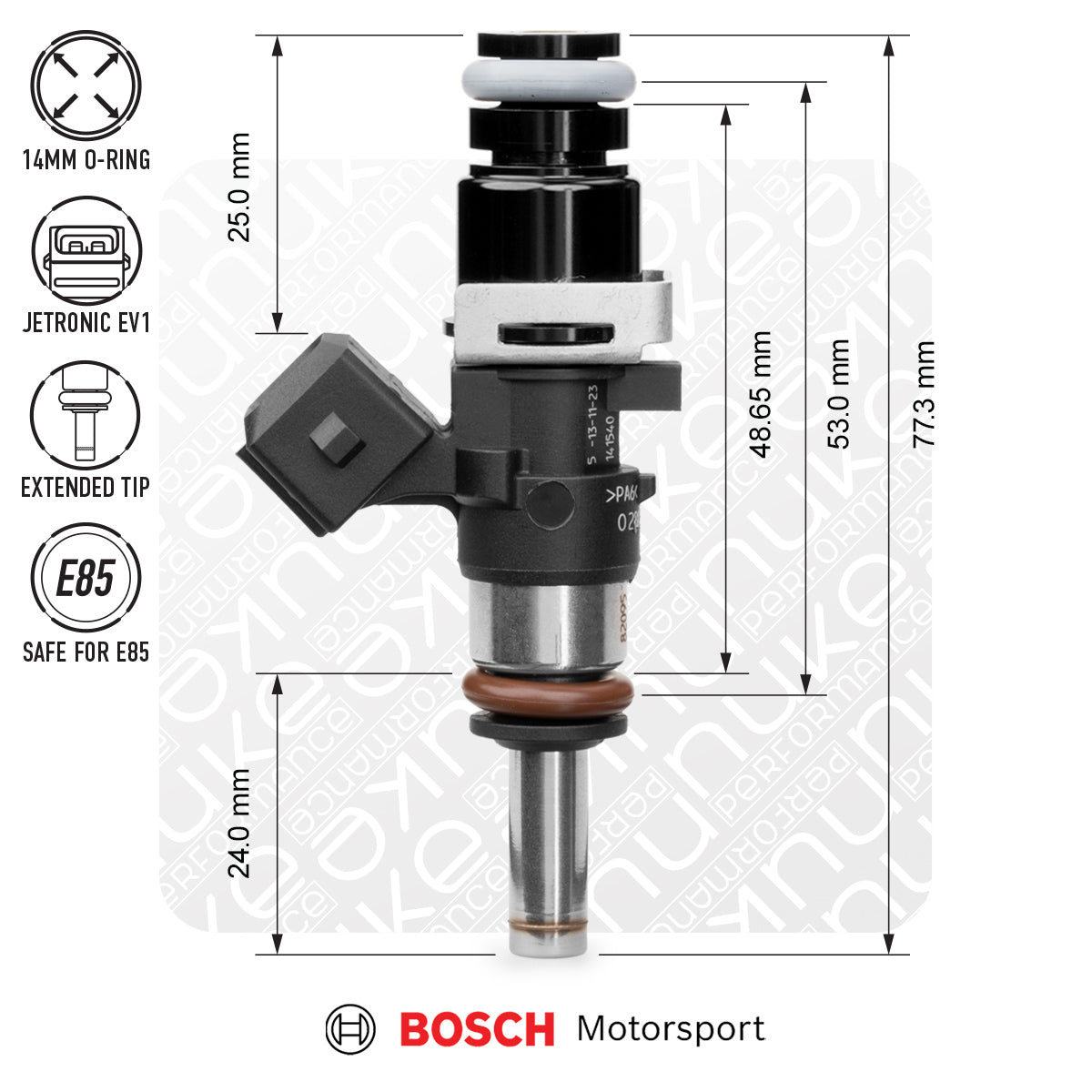 Nuke Performance - Bosch injector 870cc, 53mm (EV14S), 6pcs flow matched