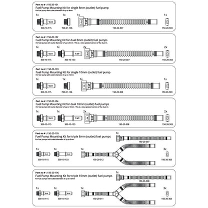 Nuke Performance - SAE ID8 Fuel pump mounting kit for Dual fuel pumps