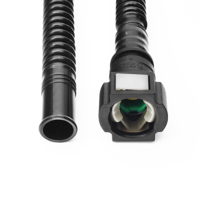 Nuke Performance - Pre-assembled in tank 350mm fuel hose SAE 9.49 90° to ID8