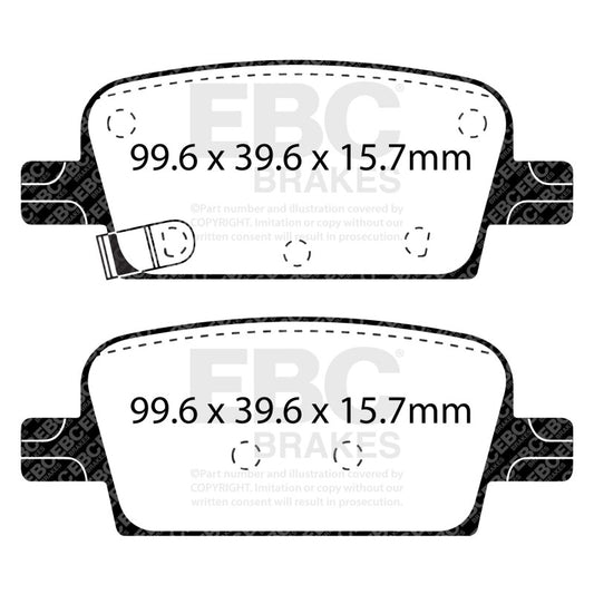 EBC 2016+ Chevrolet Malibu 1.5L Turbo (Mech PB) Ultimax2 Rear Brake Pads