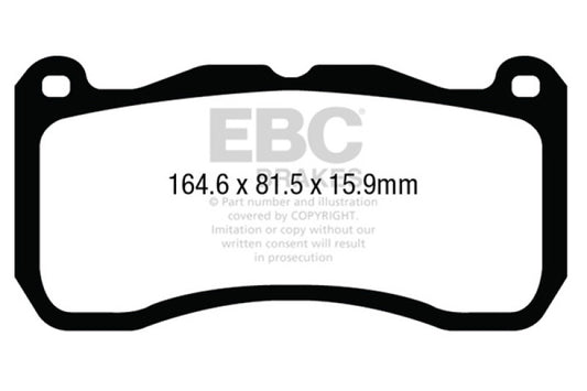 EBC 13-14 Ford Mustang 5.8 Supercharged (GT500) Shelby Yellowstuff Front Brake Pads