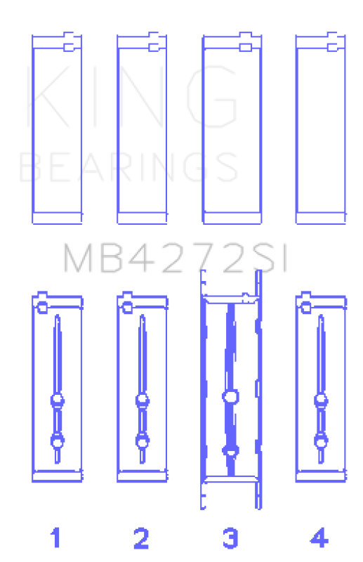 King Engine Bearings Holden Alloytec 175/190 (Size +.026mm) Main Bearing Set