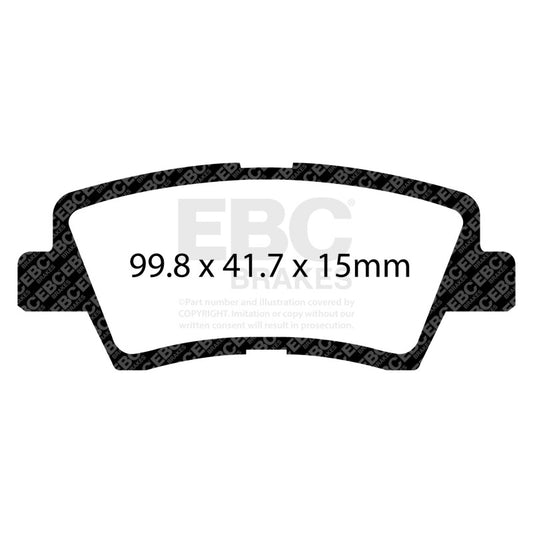 EBC 17+ Kia Sportage 2.0L Turbo (FWD w/Manual PB) Ultimax Rear Brake Pads