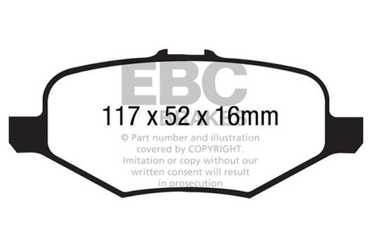 EBC 13+ Ford Explorer 3.5 Twin Turbo 4WD Greenstuff Rear Brake Pads