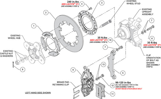 Wilwood kit rear UTV race polaris rzr xp turbo 2016-21 11.25 rotor ANO