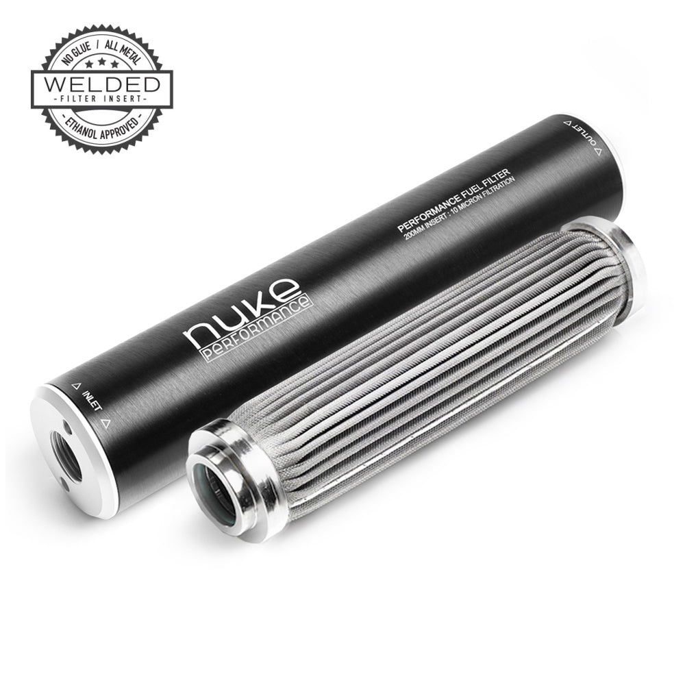 Nuke Performance - Fuel Filter PF200 10 micron AN-10 - Welded stainless steel element