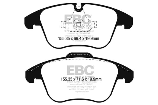 EBC 2016+ Jaguar XE-Type 2.0T Ultimax2 Front Brake Pads (Use w/ 12.4in Rotors)