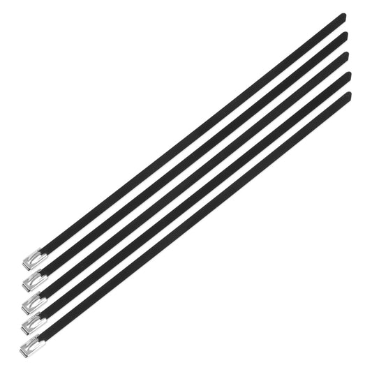 Nuke Performance - Stainless steel locking ties, 4.6mm x 200mm Black, 5pcs