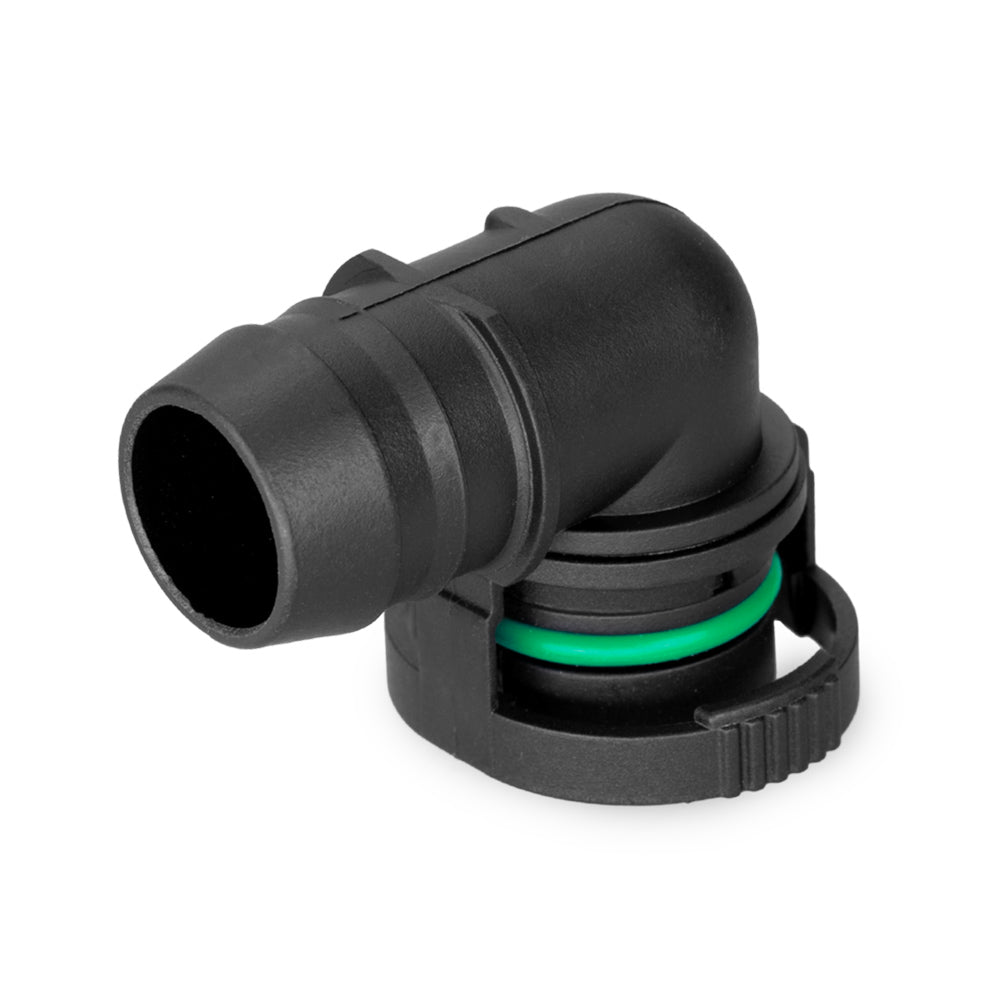 Nuke Performance - BQL 22 Male to Convoluted hose, 90 Degree