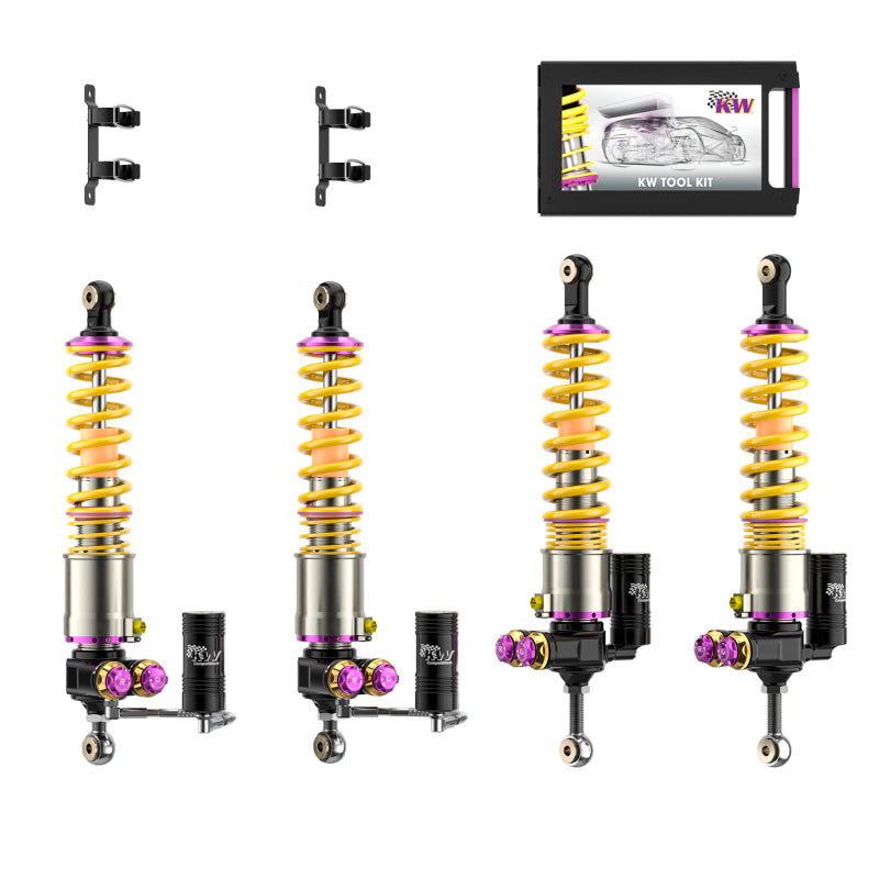 KW Porsche Carrera GT HLS & V5 Coilover Kit w/ Black Springs