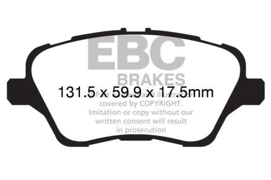 EBC 13-17 Ford Fiesta ST 1.6 Turbo Yellowstuff Front Brake Pads