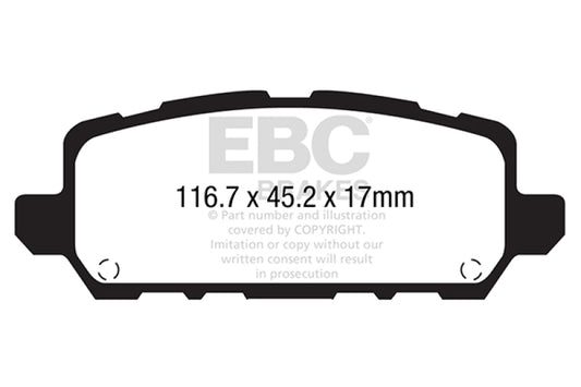 EBC 2016+ Honda CR-Z 1.5L Hybrid Ultimax2 Rear Brake Pads