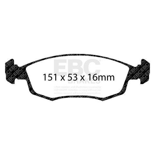 EBC 11+ Fiat 500 1.4 (ATE Calipers) Ultimax2 Front Brake Pads